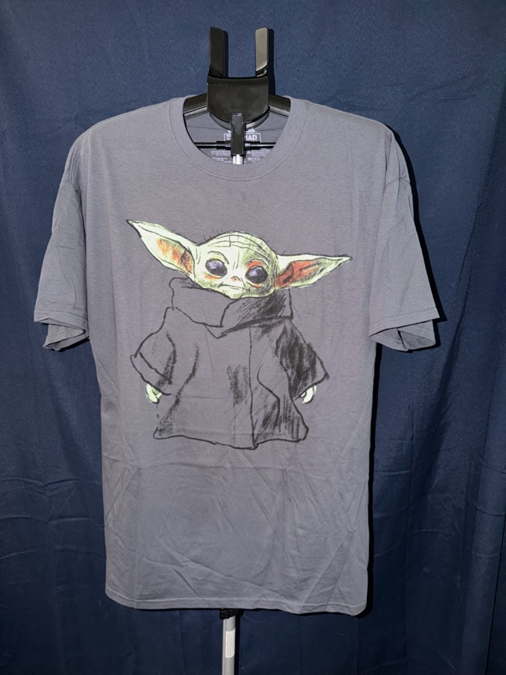 Star Wars Baby Yoda Grogu Graphic Tee XL Gray Mandalorian Shirt